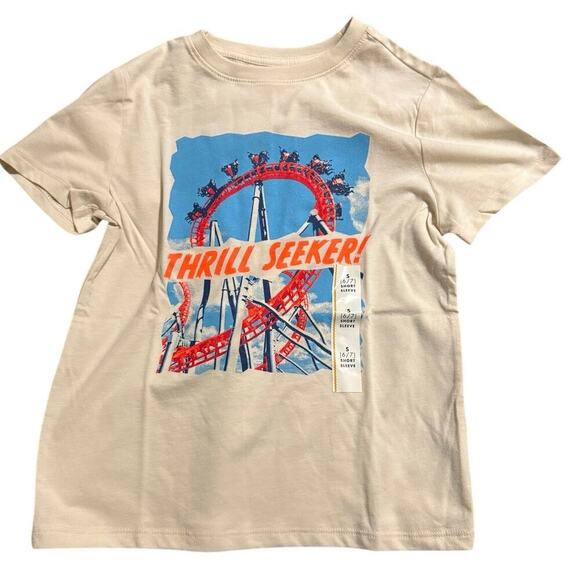 Cat & Jack Other - NWT Cat & Jack Size Small 6/7 Cream Short Sleeve Crew Neck Tee Thrill Seeker